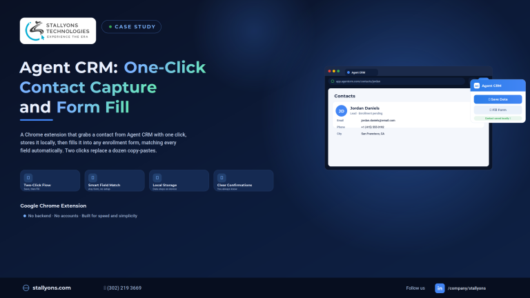 Agent CRM Case Study: A One-Click Chrome Extension for Contact Capture and Form Fill
