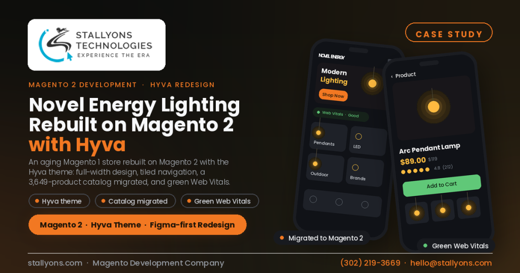 Novel Energy Lighting: A Magento 2 Redesign on the Hyva Theme