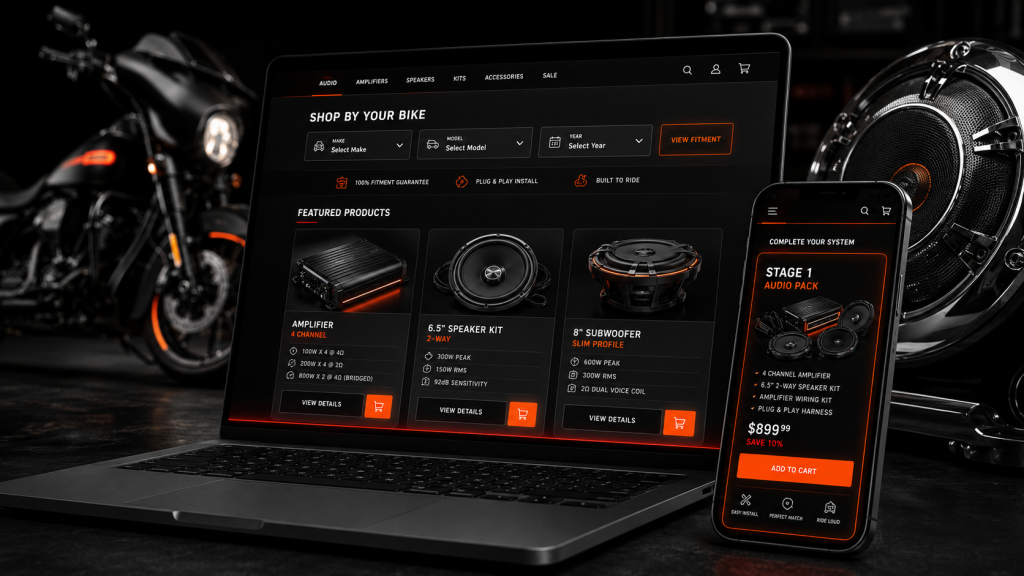 A Fitment-Driven Motorcycle Audio Store on PrestaShop