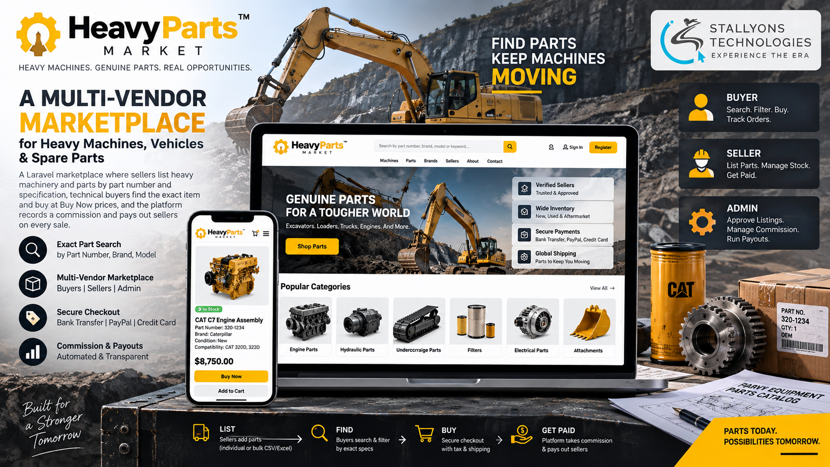 HeavyParts Market: A Multi-Vendor Heavy-Parts Marketplace in Laravel