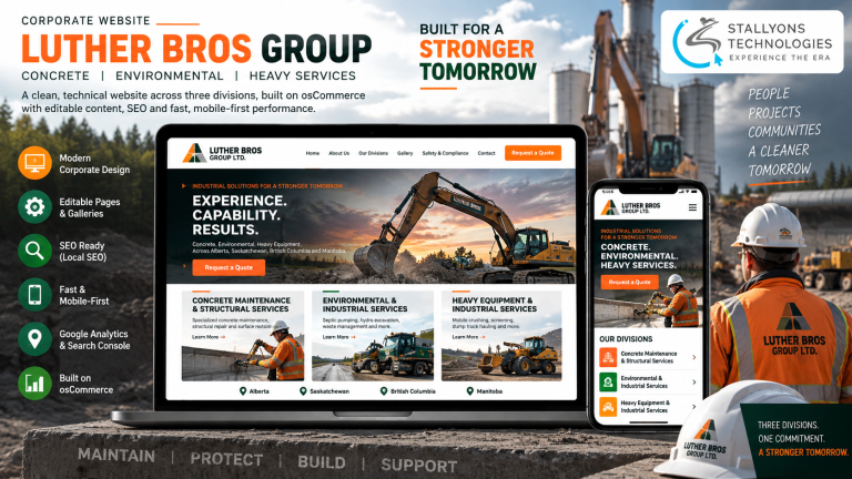 Luther Bros Group: An Industrial Services Website on osCommerce