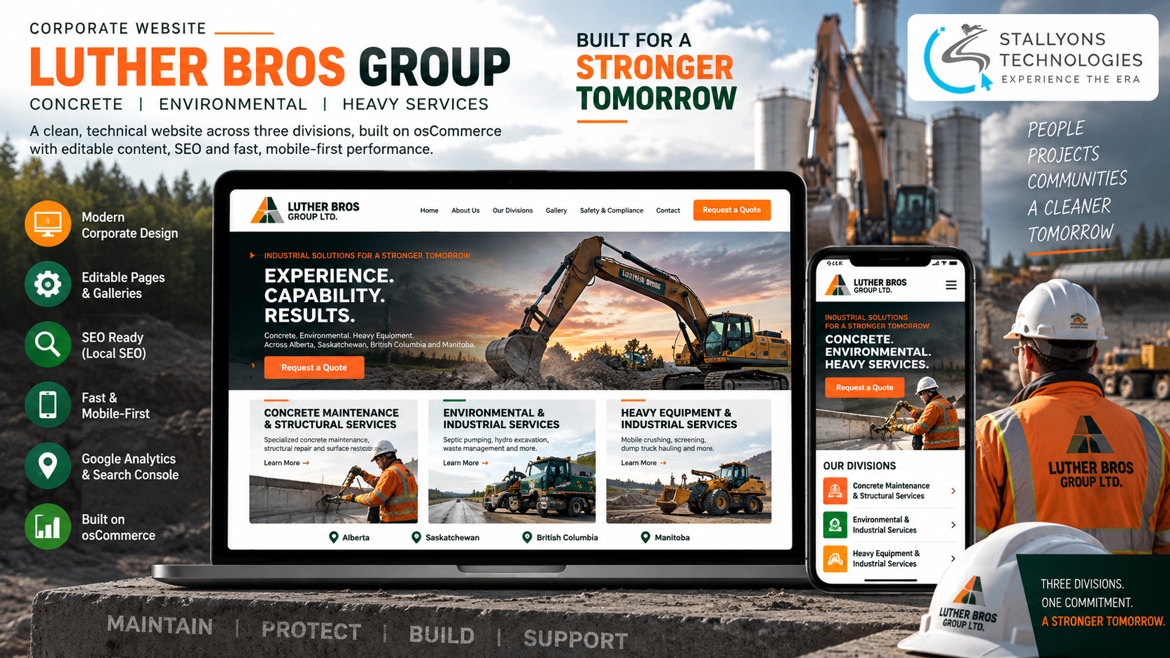 Luther Bros Group: An Industrial Services Website on osCommerce