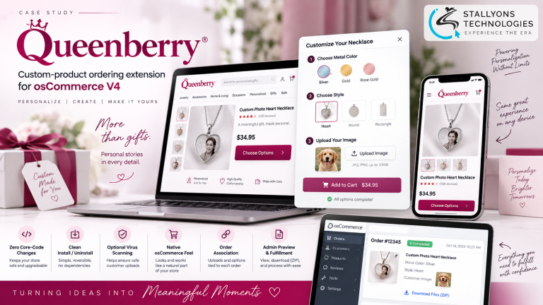 Queenberry: An osCommerce V4 Custom Product Extension