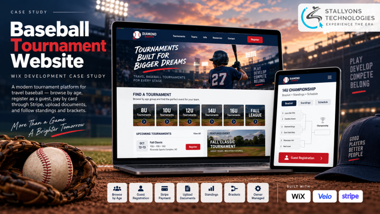 A Wix Baseball Tournament Registration Website