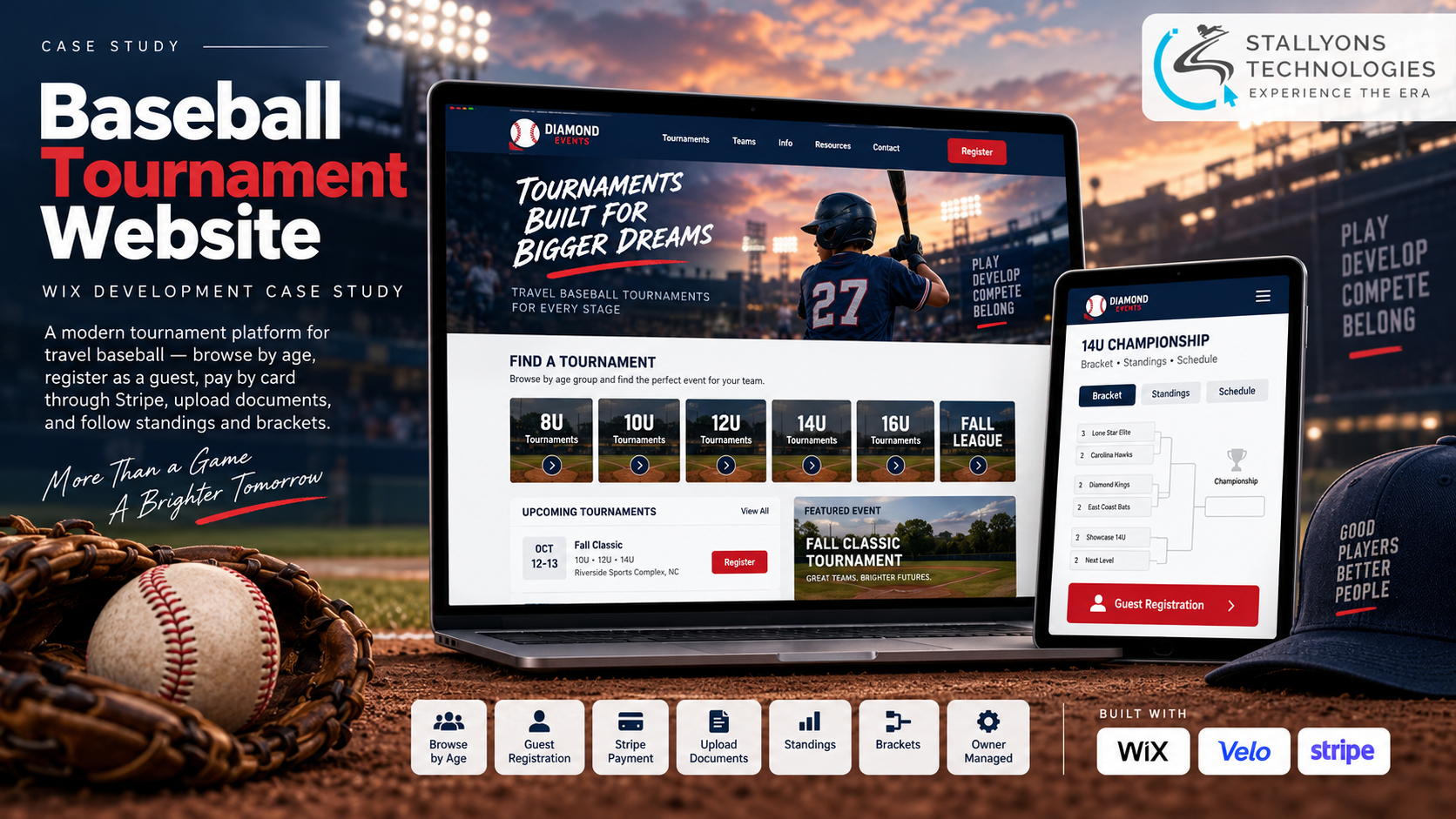 A Wix Baseball Tournament Registration Website