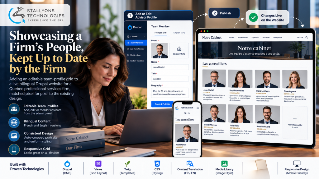 Advisor Profiles: Editable Drupal Team Grid