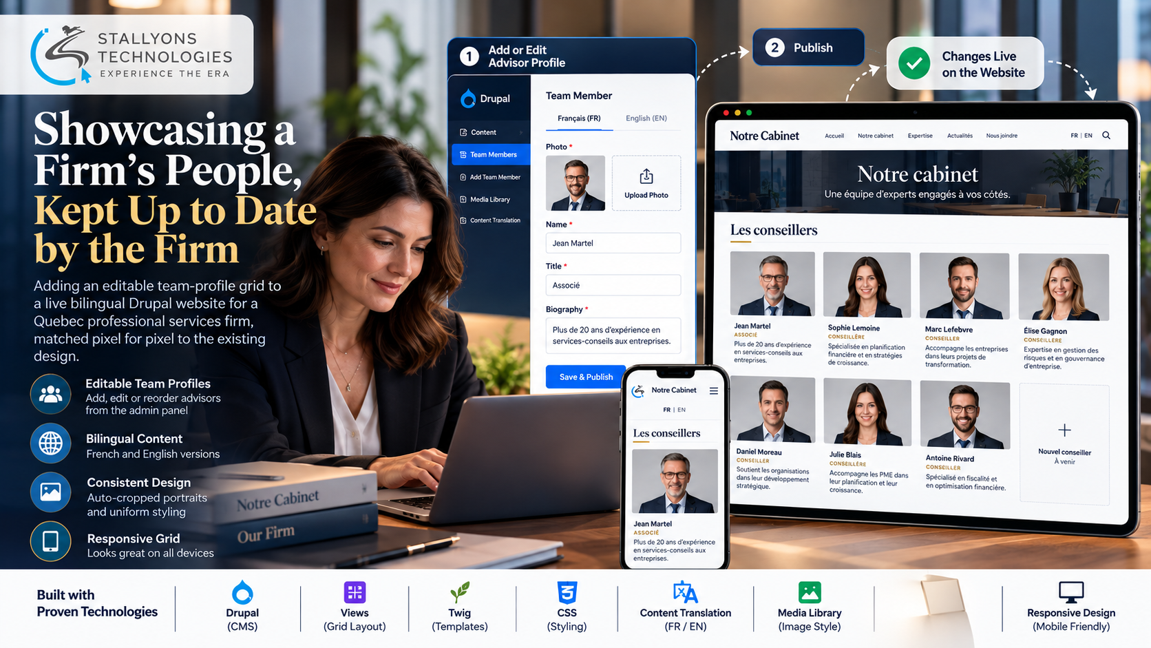 Advisor Profiles: Editable Drupal Team Grid
